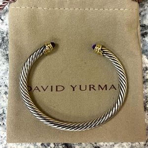 Cable Classic Bracelet in Sterling Silver with Amethyst and 18k yellow gold.